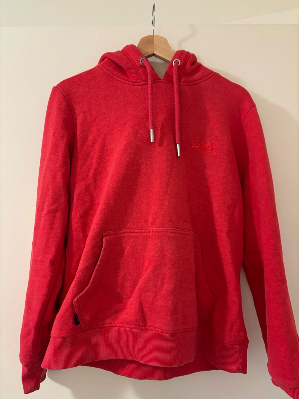 Unisex Red Hoodie Sweatshirt - SuperDry Casual Pullover